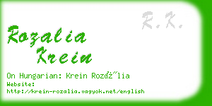 rozalia krein business card